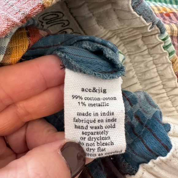 Ace & Jig Metallic Plaid Bailey Pull On Pants | Size Medium - Picture 10 of 10